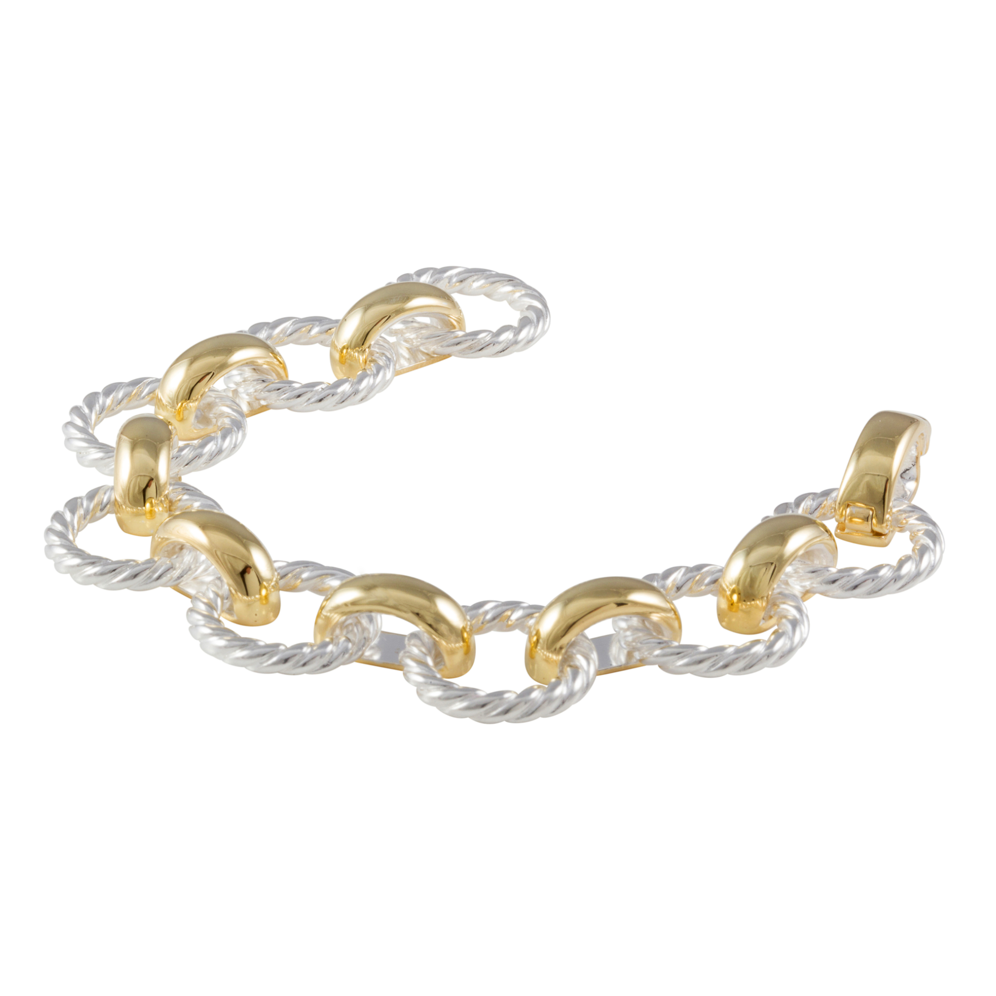 Sterling Silver & Gilt Chain Link Bracelet » John Start Jewellery