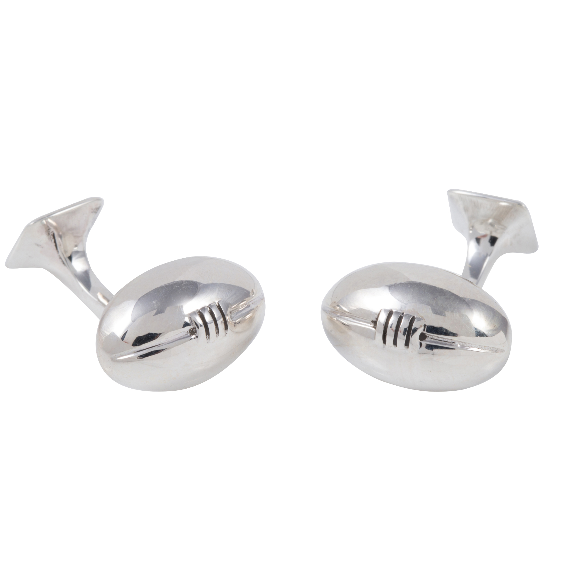 Sterling Silver Rugby Ball Cufflinks » John Start Jewellery