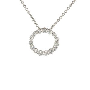 18ct White Gold Diamond Circle Pendant