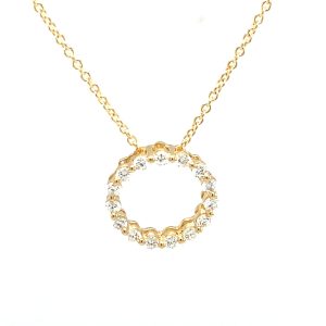 18ct Yellow Gold Diamond Circle Pendant