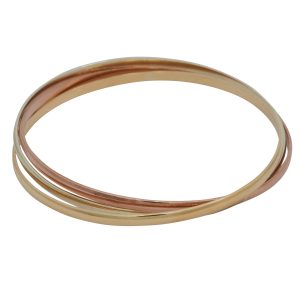 3 Colour 9ct Gold Russian Bangle