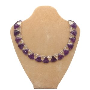 Amethyst & Crystal 'Art Deco' Style Collar Necklace