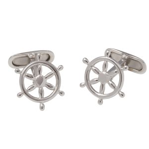 Sterling Silver Ship Wheel Cufflinks