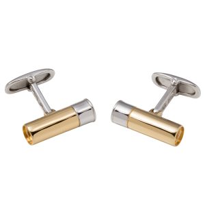 Sterling Silver Gilt Shotgun Cartridge Cufflinks