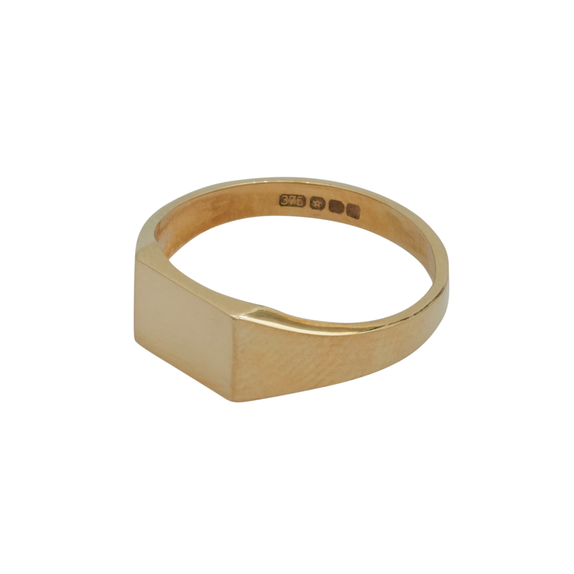 Rectangle Head 9ct Yellow Gold Signet Ring -HS11