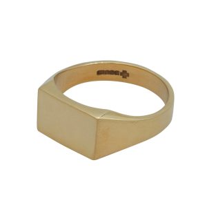Rectangle Head 9ct Yellow Gold Signet Ring - HS17