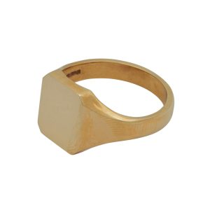 Octagon Head 9ct Yellow Gold Signet Ring - HS25