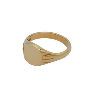 Cushion Head Heavy Weight 9ct Yellow Gold Signet Ring - HS31