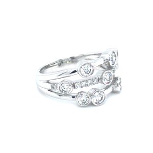 18ct White Gold Diamond Bubble Ring