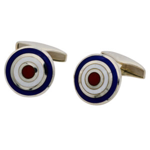 Sterling Silver Enamel Roundel Cufflinks