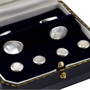 Sterling Silver Mother of Pearl Stud Set