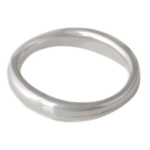 Oval Sterling Silver Chunky Bangle