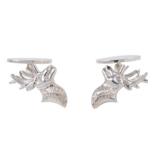 Sterling Silver Stag Head Cufflinks