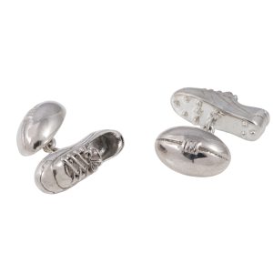 Sterling Silver Boot & Rugby Ball Cufflinks