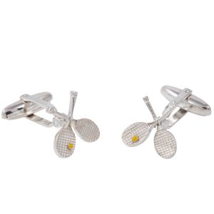 Sterling Silver Tennis Racquete Cufflinks with T-Bar
