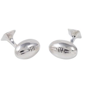 Sterling Silver Rugby Ball Cufflinks