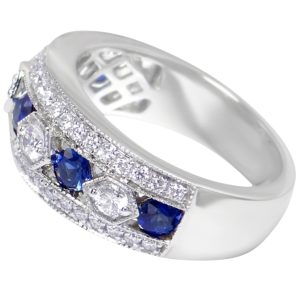 18ct White Gold Sapphire & Diamond Ring