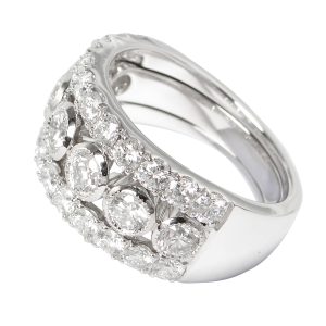 18ct White Gold, Round Cut Diamond Half Eternity Ring