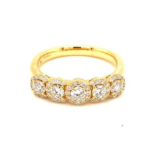 18ct Yellow Gold, Five Stone Diamond Ring