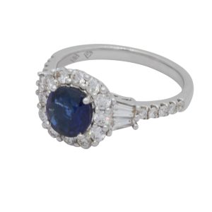 Sapphire & Diamond 18ct White Gold Ring