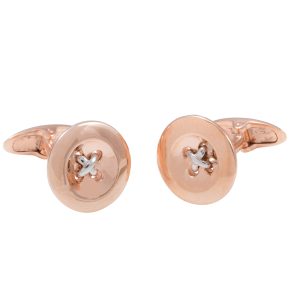 Rose Gold Plated Sterling Silver Button Cufflinks