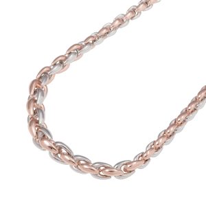 Rose Gold Plated Sterling Silver Chain Link Necklace