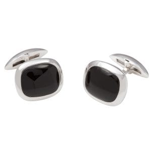 Sterling Silver & Onyx Square Cufflinks