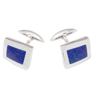 Sterling Silver, Lapis Lazuli Square Cufflinks