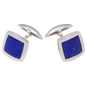 Sterling Silver & Lapis Square Cufflinks