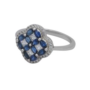 18ct White Gold Sapphire & Diamond Ring