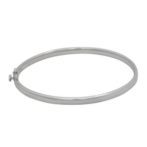 Sterling Silver Oval Hinge Bangle