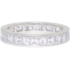 18ct White Gold, Carré Cut Diamond Full Eternity Ring