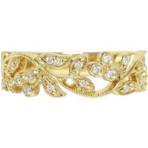 18ct Yellow Gold Filigree Half Eternity Ring