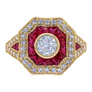 Ruby & Diamond 18ct Yellow Gold Ring
