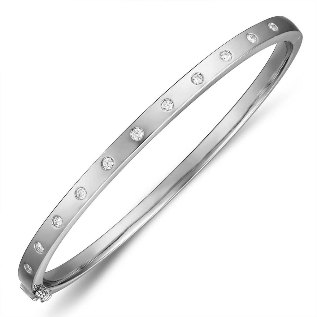 18ct Yellow Gold Diamond Bangle John Start Jewellery