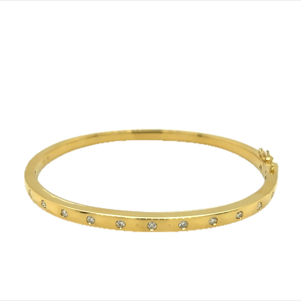 18ct Yellow Gold Diamond Bangle John Start Jewellery
