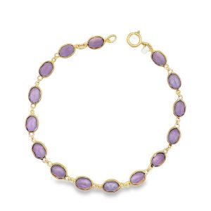 18ct Yellow Gold Amethyst Bracelet