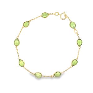 18ct Yellow Gold Peridot Bracelet