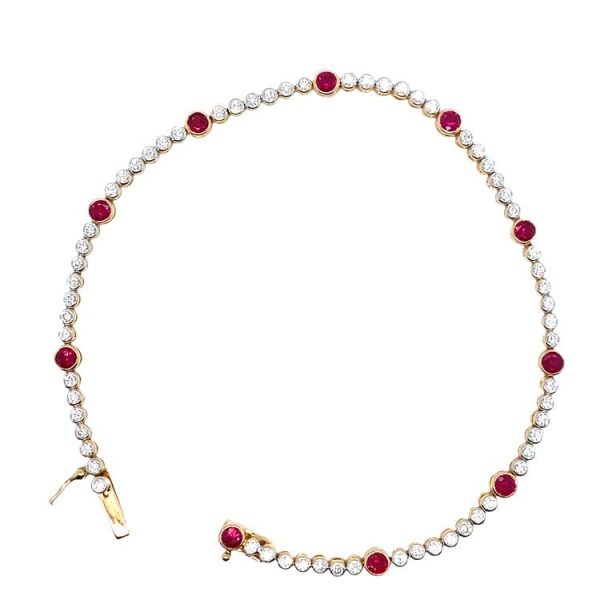 Ruby & Diamond 18ct Yellow Gold Bracelet