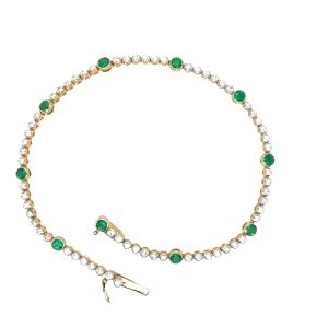 Emerald & Diamond 18ct Yellow Gold Bracelet